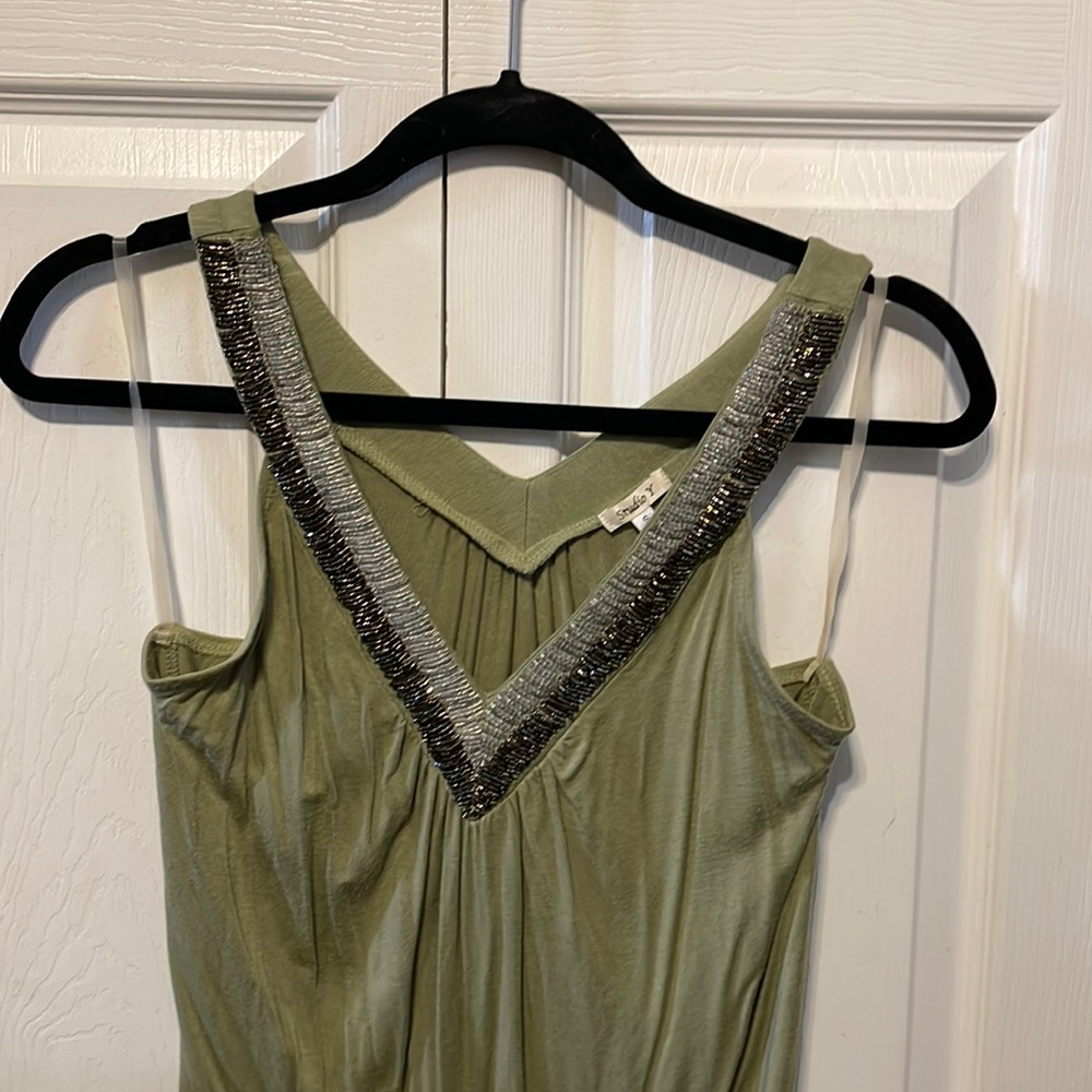 Studio Y green dressy tank top